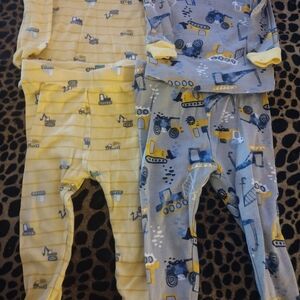 Yellow and Gray Construction Baby Pajama Set